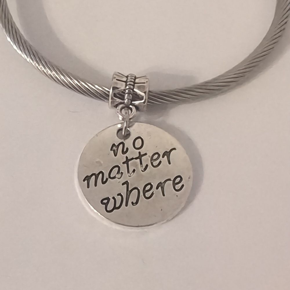 Silver No Matter Where Dangle Charm for Pandora Style‎ Bracelet
